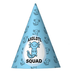 Funny cute Axolotl Squad custom editable blue Party Hat