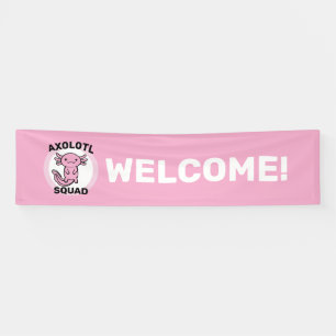 Funny cute Axolotl Squad custom editable pink Banner