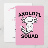 Funny cute Axolotl Squad custom editable pink