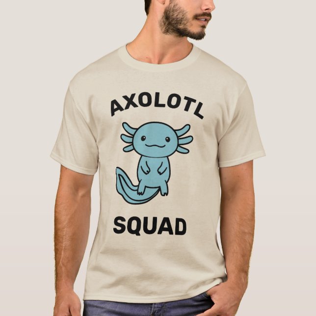 Funny cute Axolotl Squad custom editable pink T-Shirt (Front)