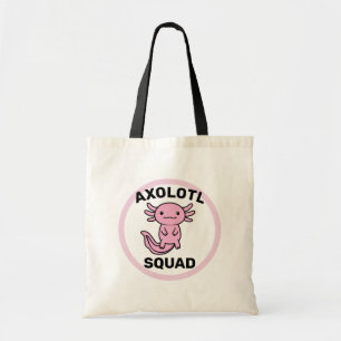 Funny cute Axolotl Squad custom editable pink Tote Bag
