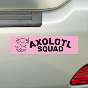 Funny cute Axolotl Squad custom editable text Bumper Sticker