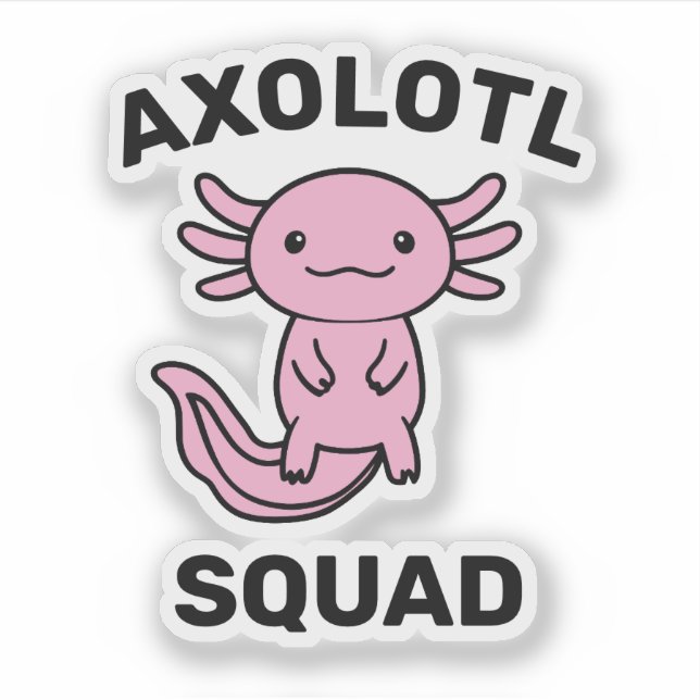 Funny cute Axolotl Squad Party editable blue pink (Front)