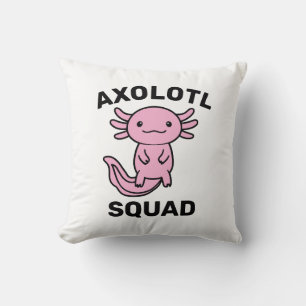 Funny cute Axolotl Squad Party editable blue pink Cushion