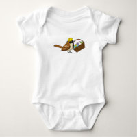 Funny Cute Bird with Colourful Eggs Basket