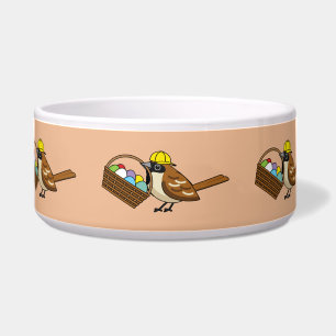Funny Cute Bird with Colourful Eggs Basket Pattern