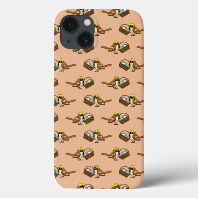 Funny Cute Bird with Colourful Eggs Basket Pattern Case-Mate iPhone Case (Back)