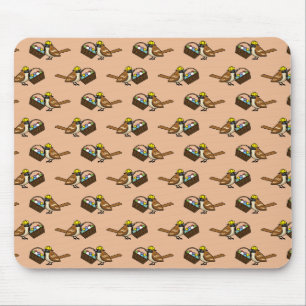 Funny Cute Bird with Colourful Eggs Basket Pattern Mouse Pad