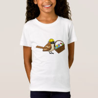 Funny Cute Bird with Colourful Eggs Basket