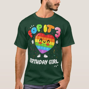 Funny Cute Birthday Girl Pop It 3rd Birthday B Day T-Shirt