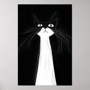 Funny Cute Black cat Poster