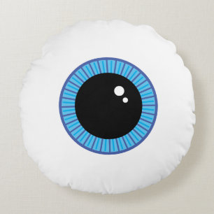 Funny Cute Blue Eyeball Round Cushion