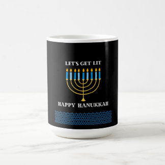 Funny Cute Blue Hanukkah Menorah Design Magic Mug