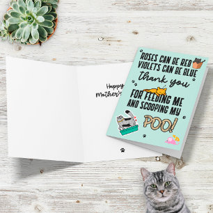 Funny Cute Blue Happy Mother's Day From Cat Card