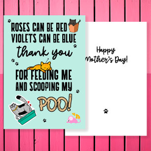 Funny Cute Blue Happy Mother's Day From Cat Card