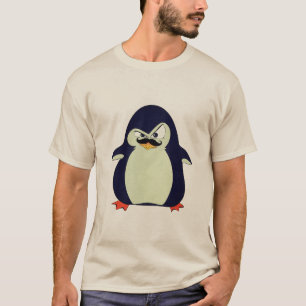 Funny Cute Blue Mint Orange Angry Penguin T-Shirt