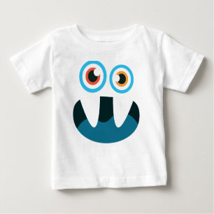 Funny Cute blue monster face open mouth Baby T-Shirt