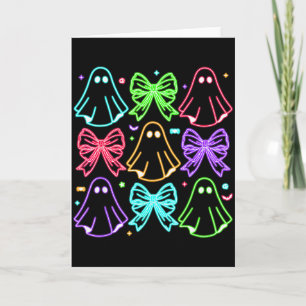 Funny Cute Boo Ghost Soky Season Glow In Halloween Card