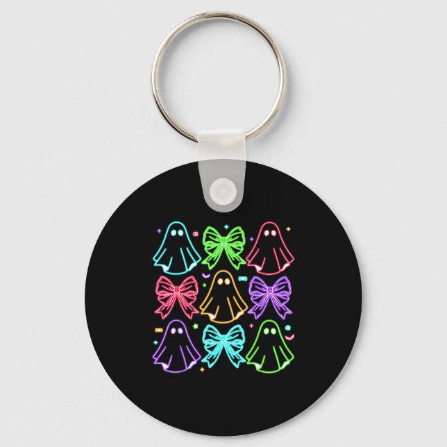 Funny Cute Boo Ghost Soky Season Glow In Halloween Key Ring (Front)