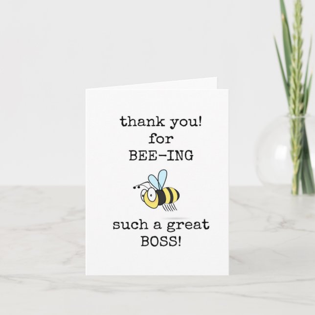 Funny, Cute, Boss Appreciation Day Card (Front)