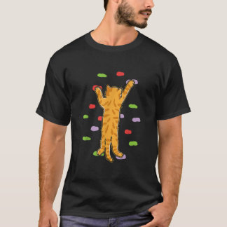 Funny Cute Bouldering Rock Climbing Cat  T-Shirt