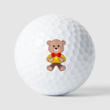 Funny Cute Bowtie Teddy Bear Golf Balls