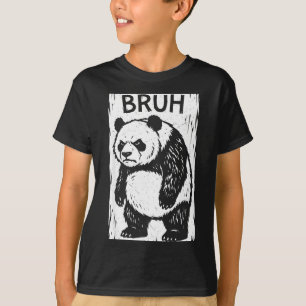 Funny Cute Bruh Panda Kids Boys Girls Teens T-Shirt
