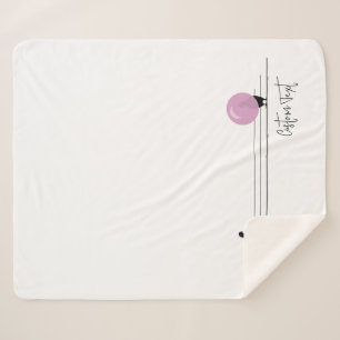 Funny Cute Bubblegum Birds on a Wire White Sherpa Blanket