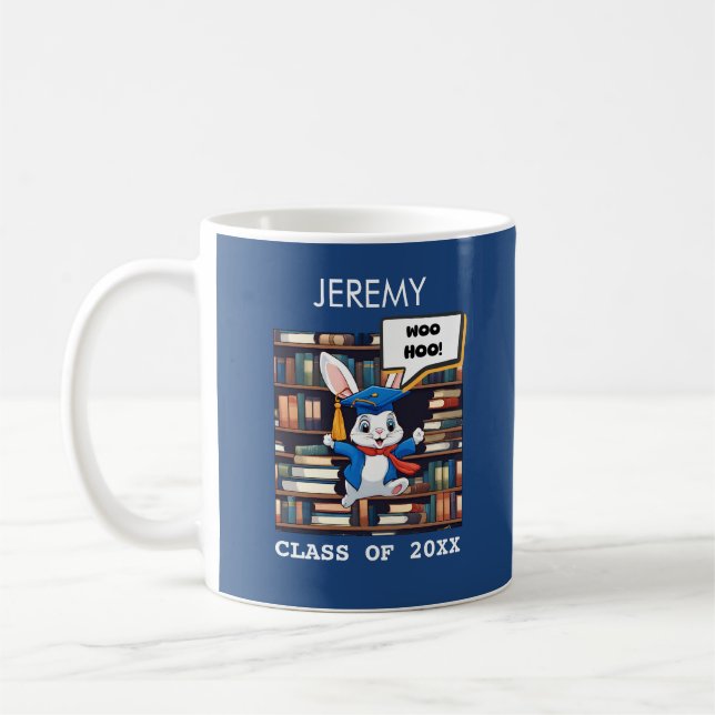 Funny Cute Bunny Graduation Mug  (Left)