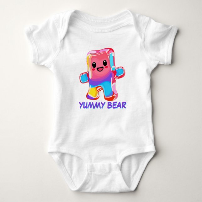 Funny Cute Candy Gimme Gummy Bear Baby Bodysuit (Front)