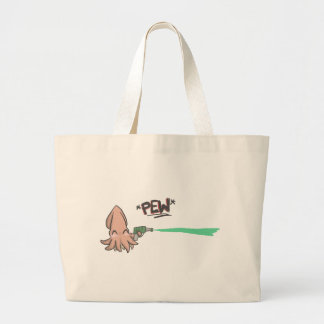 Funny Cute Cartoon Lazer Squid Large Tote Bag