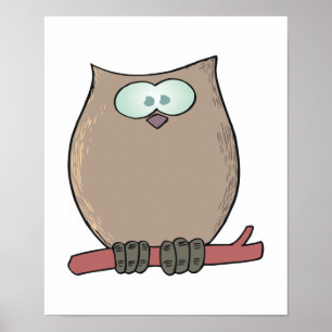 funny cute cartoon owl poster
