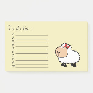 Funny cute cartoon sheep"to do list" post-it notes