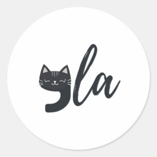 Funny Cute Cat Comma La Funny Kamala Harris Presid Classic Round Sticker
