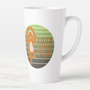 Funny cute cat doing yoga. funny yoga design latte mug