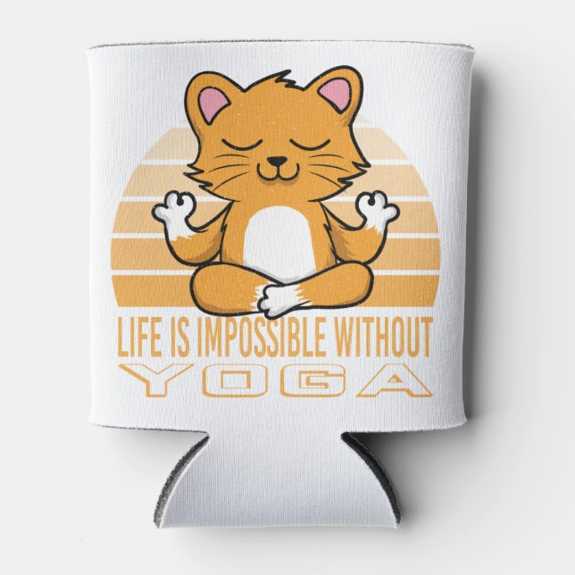 Funny cute cat doing yoga. funny yoga quotes can cooler (Front)