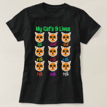 Funny Cute Cat Lover My Cat's 9 Lives Black Womens