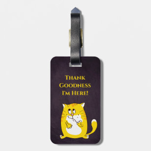Funny Cute Cat Luggage Tag