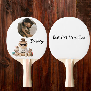 Funny Cute Cat Mama Kittens Photo Ping Pong Paddle