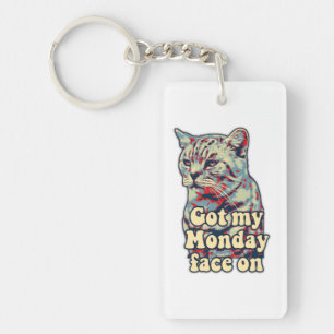 Funny cute cat meme for cat lovers & kitty owners key ring
