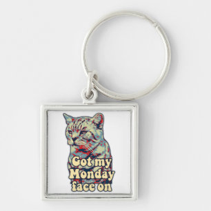 Funny cute cat meme for cat lovers & kitty owners key ring