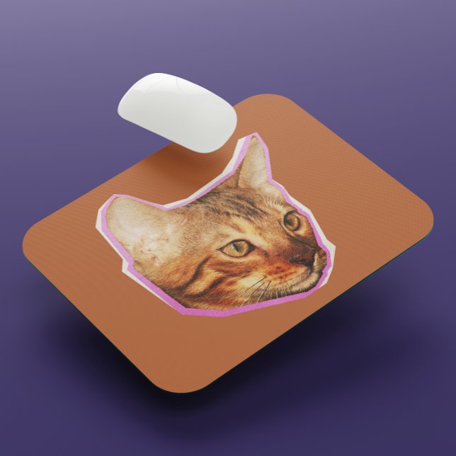 Funny Cute Cat Mixed Media Collage Mouse Pad (Creator Uploaded)