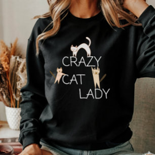 Funny Cute Cat Mum Crazy Cat Lady Womens  Sweatshirt