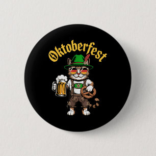 Funny Cute Cat Pretzel Beer Funny Party Adults 6 Cm Round Badge