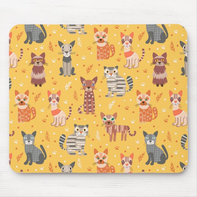 Funny Cute Cats Mousepad (Front)