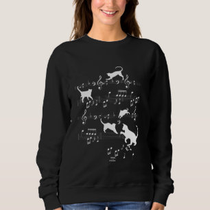 Funny Cute Cats Playing With Sheet Music Notes Kit Sweatshirt