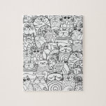 Funny Cute Cats Zen Doodle Relaxing Adult Colourin Jigsaw Puzzle<br><div class="desc">Colouring puzzle with a whimsical zen-doodle crowd of funny cats for relaxing colouring for kids or adults,  fun activity for cat lovers.</div>