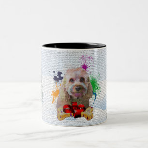 Funny, Cute Cavapoo Dog Yappy Christmas Two-Tone Coffee Mug