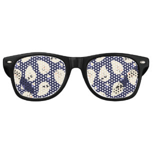 Funny cute chibi Halloween ghosts and candles Retro Sunglasses