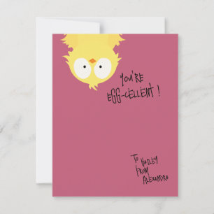 Funny Cute Chicken Pun “You’re Egg-cellent” Card